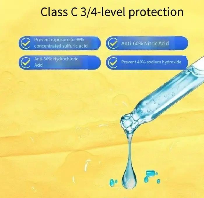 Ensemble de protection chimique résistant aux acides et alcalis pour professionnels travaillant dans des environnements industriels, chimiques et de laboratoire