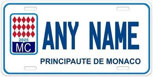 Monaco MC EU Plaque d'immatriculation de voiture personnalisée avec n'importe quel nom