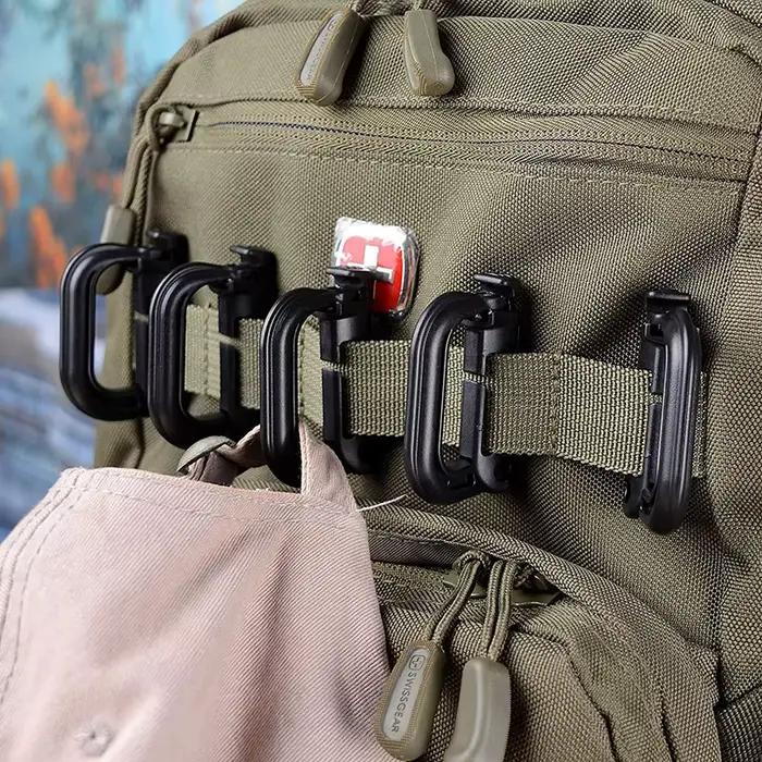 Grimloc – mousqueton Molle D, anneau de verrouillage, Clip en plastique, Type à pression, boucle, mo