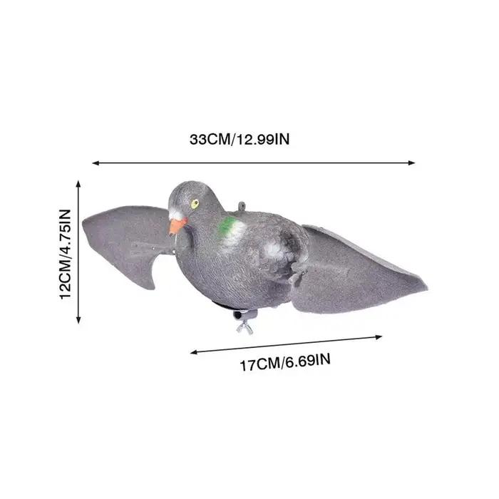 Leurre de pigeon tournoyant avec ailes volantes pour attirer les oiseaux dans le jardin, deco extérieure réactive au vent, ideal pour les chasseurs et amoureux de la nature