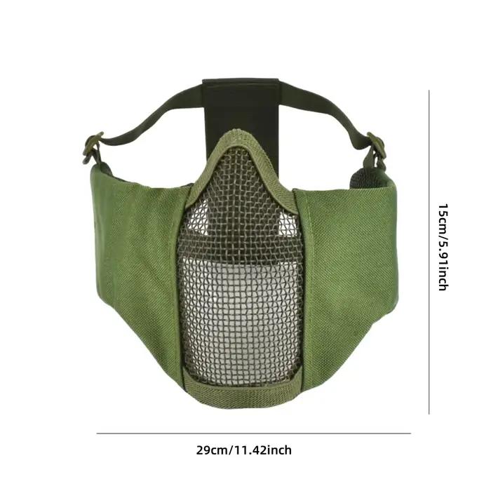 Hunting Foldable Mesh Mask With Ear Protection Airsoft Half Face Paintball Shoot