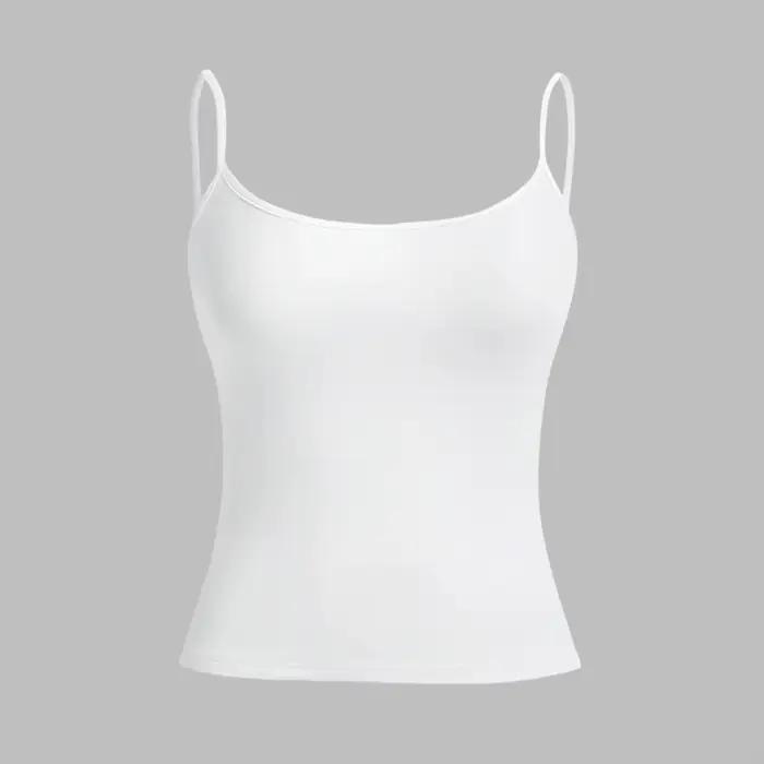 Débardeur à bretelles pour femmes, haut Slim pour mode d'été, polyvalent, décontracté, respirant, ti