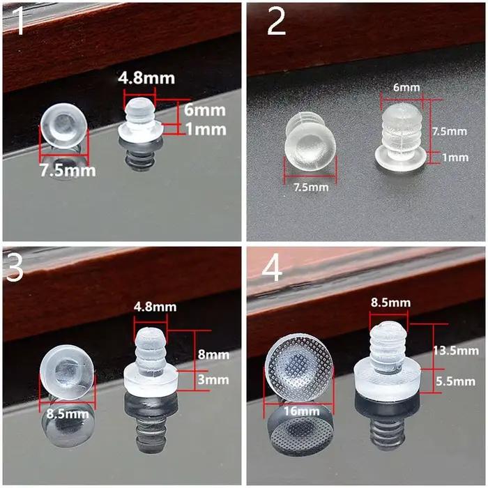 Bouchons de trou de vis en caoutchouc transparent, anti-collision, pare-chocs de porte d'armoire int