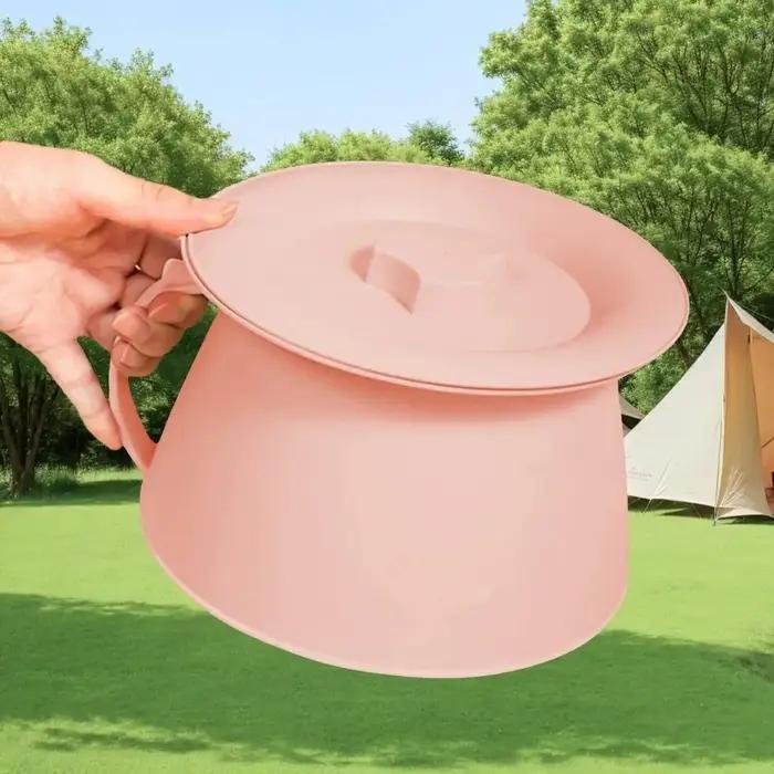 Pot de chambre sanitaire de 1,5 l, urinoir Portable en plastique épais, anti-fuite avec poignée, bassin de lit pour l'extérieur