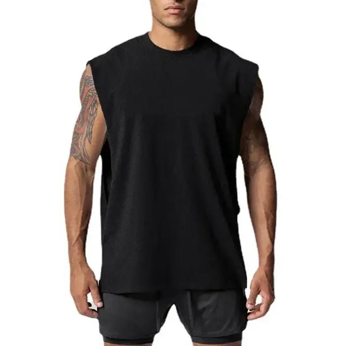 Vêtements de fitness en maille précieuse pour hommes, maillots de musculation, chemise de fibre musc