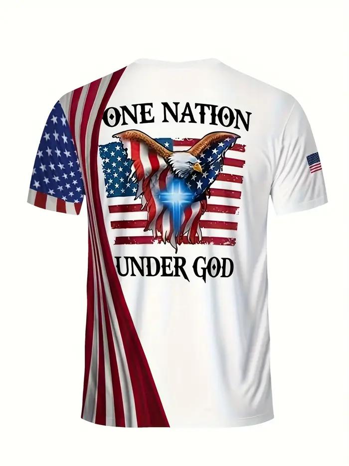 T-shirt à manches courtes imprimé aigle pour hommes