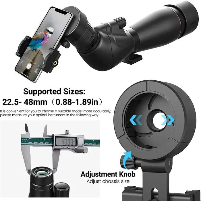 Adaptateur universel télescope smartphone pour jumelles monoculaires longue-vue fixation réglable chasse