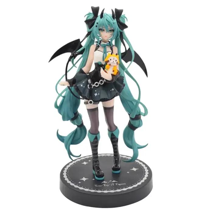 19cm Anime petit diable Hatsune Miku fait à la main petit raton laveur Miku ange foncé fait à la mai