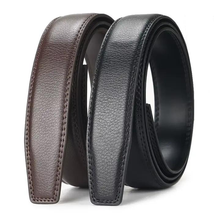 Ceinture en cuir véritable de haute qualité pour hommes, boucle automatique réglable, ceinture à cli