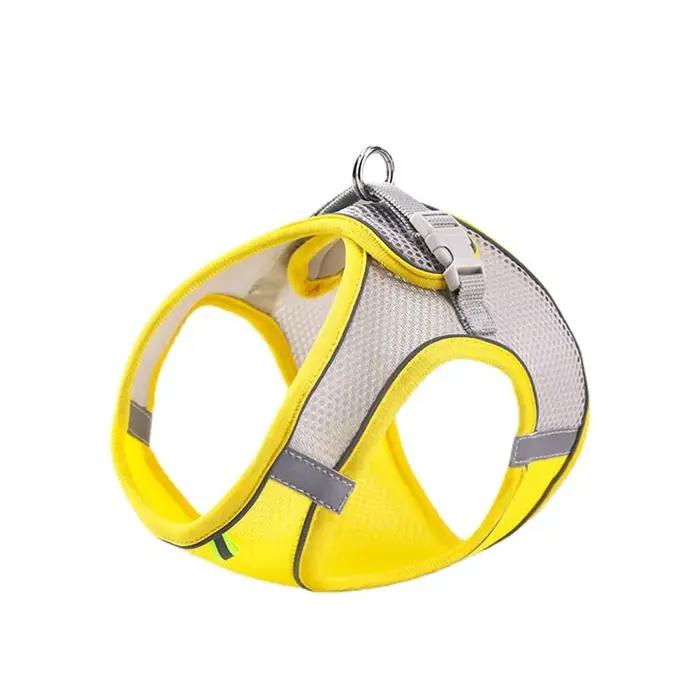 Harnais noctilucent pour chien en polyester réfléchissant avec fermeture rapide pour promenades nocturnes et sécurité des animaux de compagnie pour chiots et chats