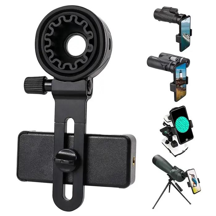 Support smartphone universel amélioré pour jumelles et télescopes - Adaptateur clip souple en caoutchouc