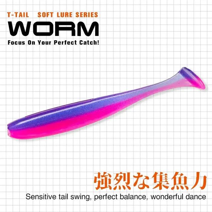 TSURINOYA nouvelle taille 100mm 120mm T queue ver leurres souples facile Shiner artificiel doux appâ