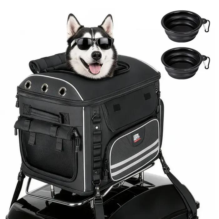 Sac de transport pour chiens et chats pour moto compatibles avec Street Glide, Road Glide et autres modèles de motos pour voyages et randonnees