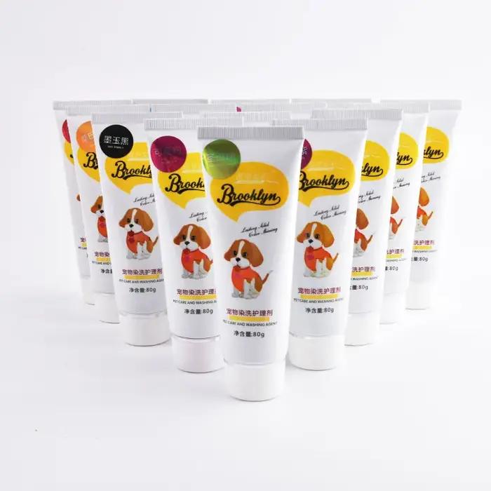 Crème de teinture pour animaux de compagnie semi-permanente haute pigmentation pour chiens et chats avec des couleurs vibrantes et lumineuses pour les sorties et cadeaux personnalisés