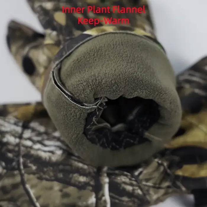 Gant de chasse camouflage bionique polaire intérieur thermique imperméable - Résistant pour randonnée et pêche hiver