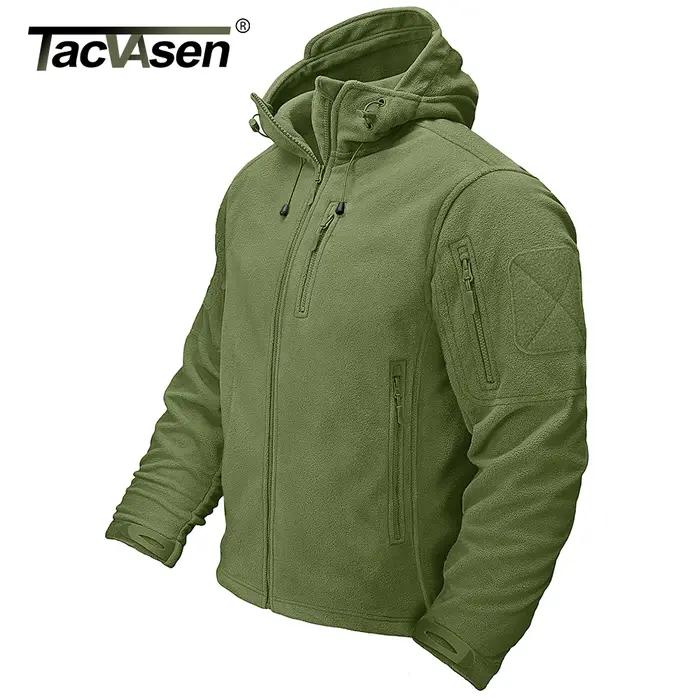 TACVASEN automne hiver hommes à capuche polaire veste pleine fermeture éclair doux chaud coupe-vent