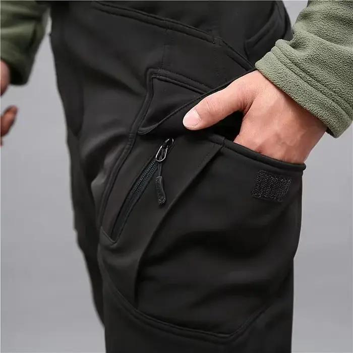 Pantalon cargo hiver homme polaire imperméable chasse randonnée chaud militaire tactique