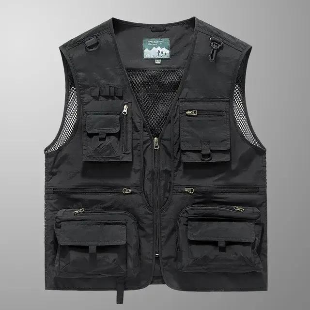 Gilet cargo en maille pour homme, 14 poches, nouvelle collection été