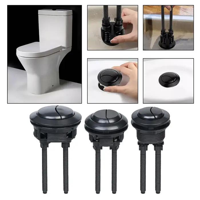 Bouton de chasse d'eau noir 38mm, Valve de réservoir d'eau de toilette à double chasse d'eau, bouton