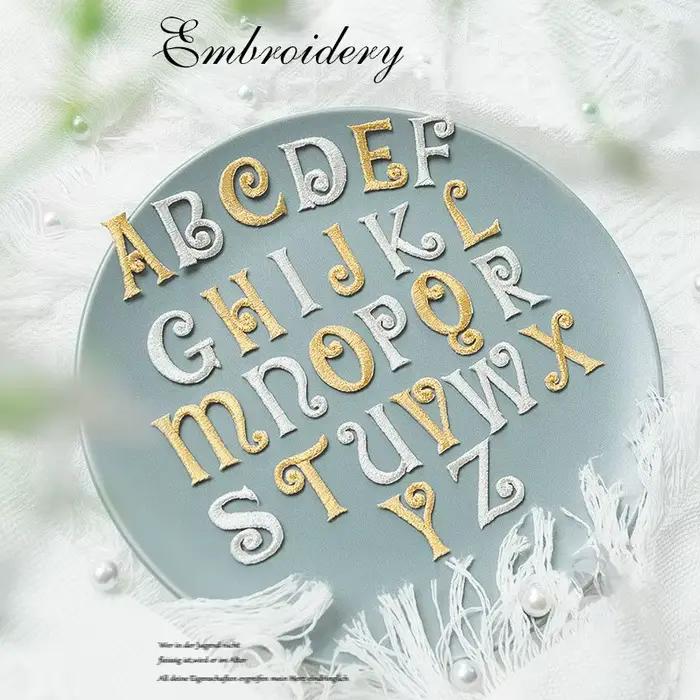 A-Z exquis doré anglais lettres patchs fer sur Applique pour vêtements DIY accessoire fer