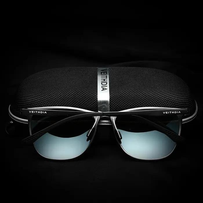VEITHDIA mode Vintage hommes lunettes de soleil polarisées UV400 lentille lunettes aluminium magnési