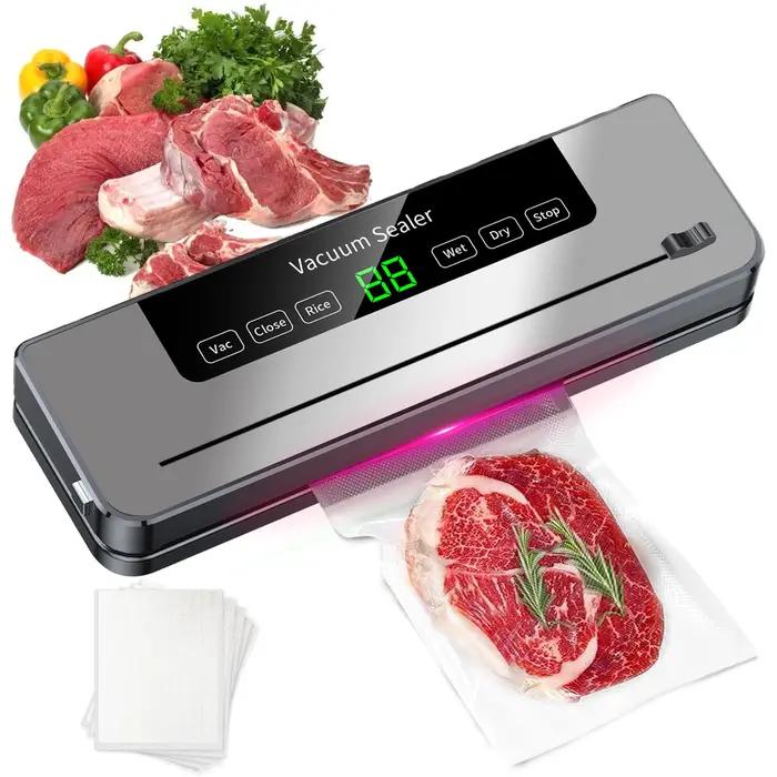 MACHINE À SCELLER SOUS VIDE AUTOMATIQUE 120W 5 MODES CONSERVATION ALIMENTS SEC ET HUMIDE ACCESSOIRES INCLUS