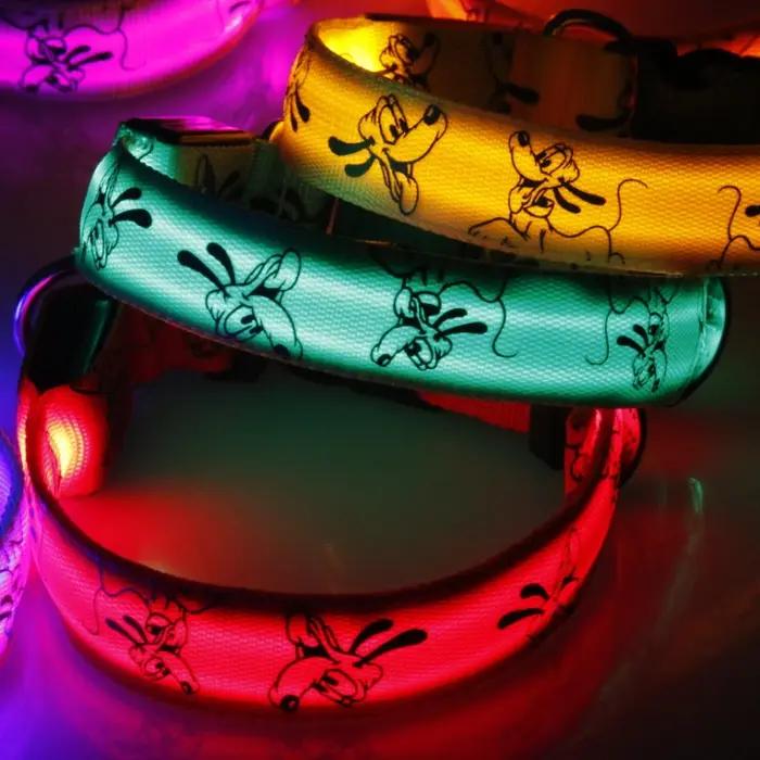 Collier de chien LED lumière nuit sécurité Nylon collier de chien de compagnie collier lumineux Perro Luz collier de chien lumineux articles électroniques pour animaux de compagnie