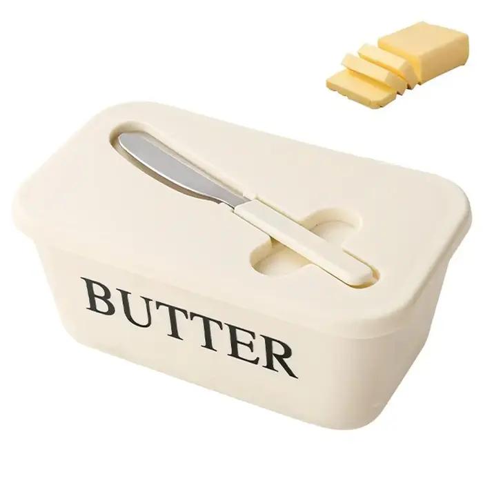 Pot à beurre en PP avec couvercle et spatule, boîte à beurre hermétique pour réfrigérateur, récipient de rangement moderne pour beurre, fromage à la crème