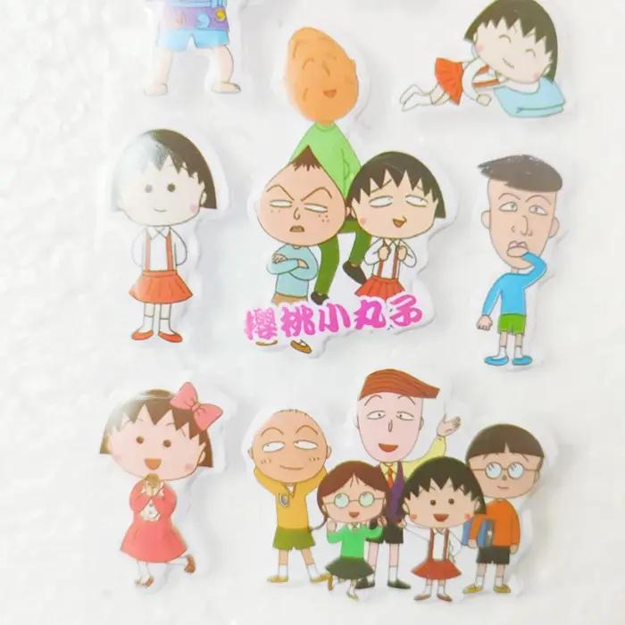 Autocollants Chibi Moruku Han, 6 pièces, dessin animé japonais, papeterie pour carnet de notes, Scra