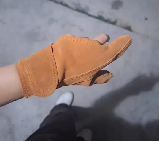 Gants archerie cuir vache traditionnel pouce épais tireur corde arc chasse vitesse France