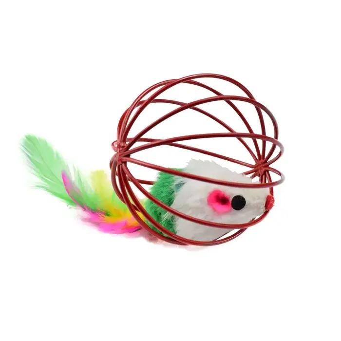 Jouet pour chat Chase Cat : Souris colorée populaire dans une cage