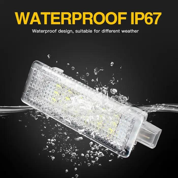 2x LED De Courtoisie De Porte Intérieur Plancher Lumière De Coffre a Bagages Lampe De Boîte À Gants