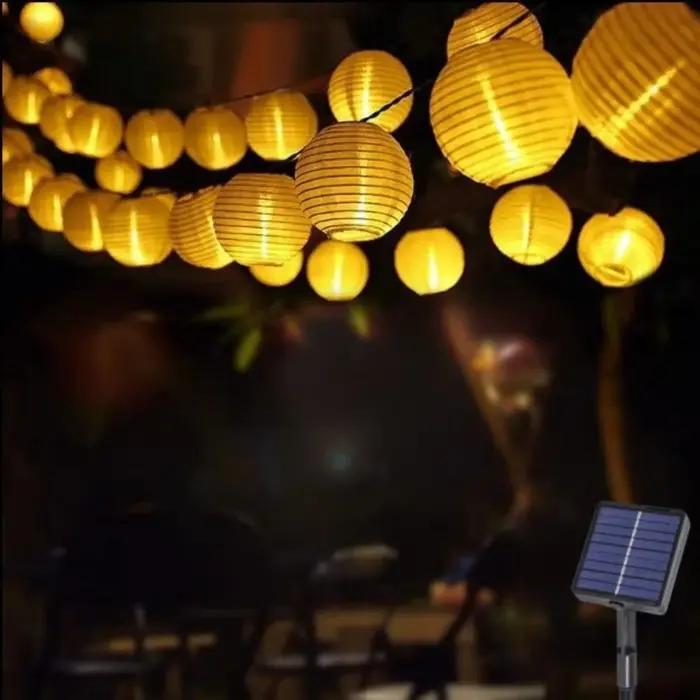 Guirlande de lanterne solaire blanche 5M10LED/8M20LED