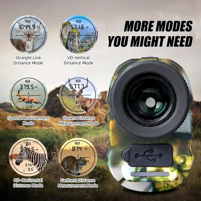 Télémètre Laser de Chasse REVASRI 1000 Yards avec Batterie Rechargeable - Monoculaire Télémètre de Chasse - Mesureur de Distance pour Activités Plein Air Occasions Spéciales