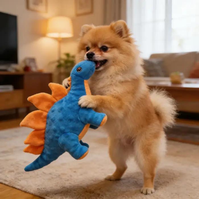 Jouet en peluche couineur Stegosaurus pour chien