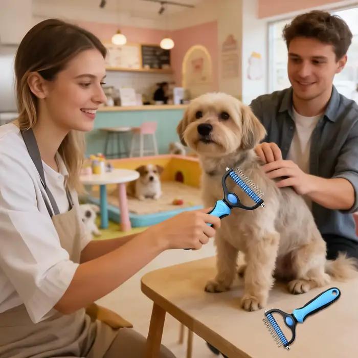 Brosse démêlante pour chien et chaton peigne sous-poil toilettage sans stress animal de compagnie occasions spéciales