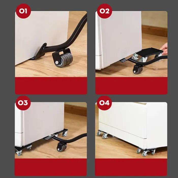 Ensemble de rouleaux de transport de déplacement de meubles, ensemble d'outils de levage de retrait,