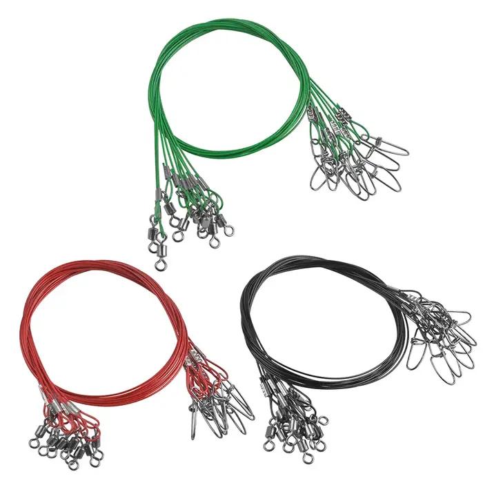 20 pièces 50CM 150LB plombs de pêche eau salée grand jeu fil de pêche en acier ligne de Leader avec