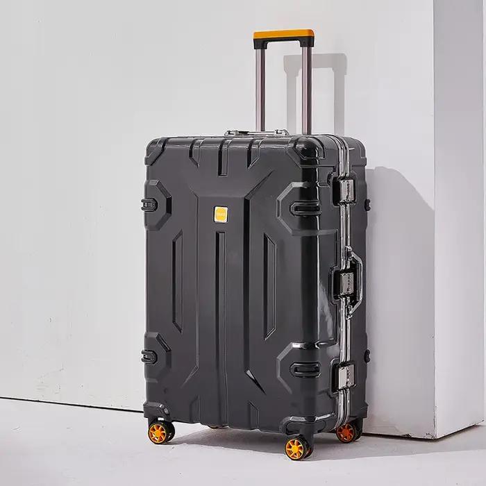 Valise à roulettes ETLB en aluminium avec ABS robuste pour homme et femme, idéale pour voyages, vacances, week-ends romantiques et cadeaux d'anniversaire