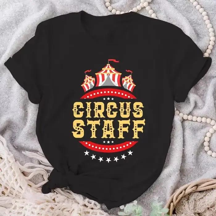 T-shirt manches courtes femme, estival et décontracté, imprimé de l'équipe de cirque, à la mode, ample, Vintage, Streetwear, Y2K