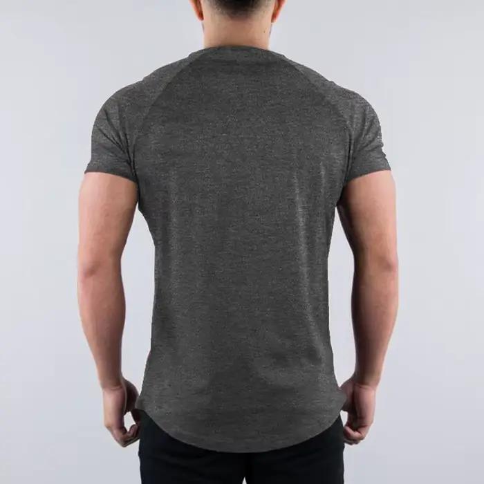 Hommes été maigre T-Shirt style décontracté à manches courtes t-shirt mâle gymnase Fitness Sport couverture en coton homme course entraînements sweat vêtements