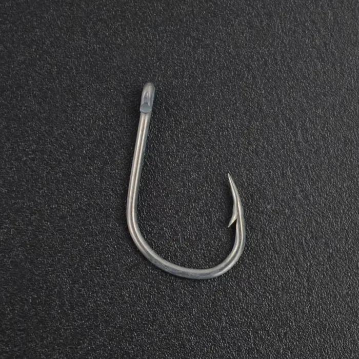 Hirisi 50 Pièces Hameçons de pêche carpe à revêtement barbelé avec oeil Conception au Japon en acier à haute teneur