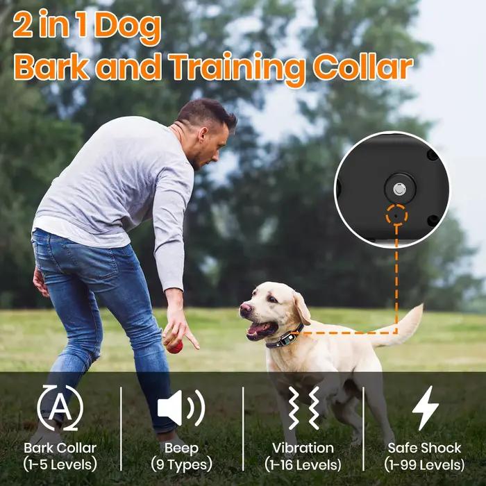 Nouveau Collier Électrique PaiPaitek Pour Chiens Fonctionnant En Mode Contrôle De L'Ecorce Ou Entrainement Nocturne Occasions Spéciales
