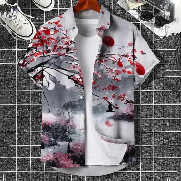Chemise décontractée homme imprimée 3D style vintage à manches courtes pour homme grande taille confortable pour le quotidien et les occasions spéciales