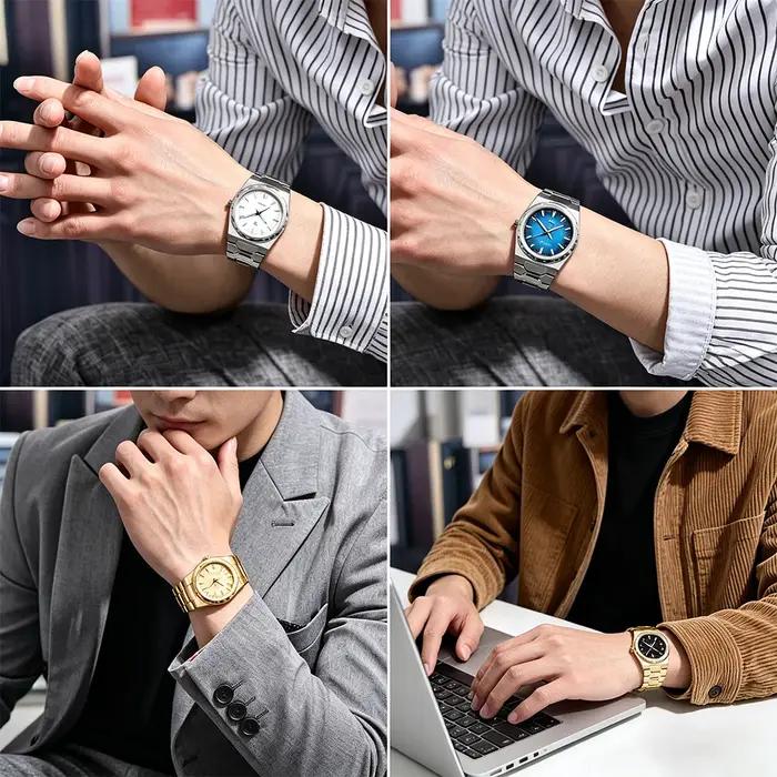 Montre Homme Pagani Design Style Affaires Élégante Quartz Acier Inoxydable Saphir Waterproof 10Bar Occasions Spéciales