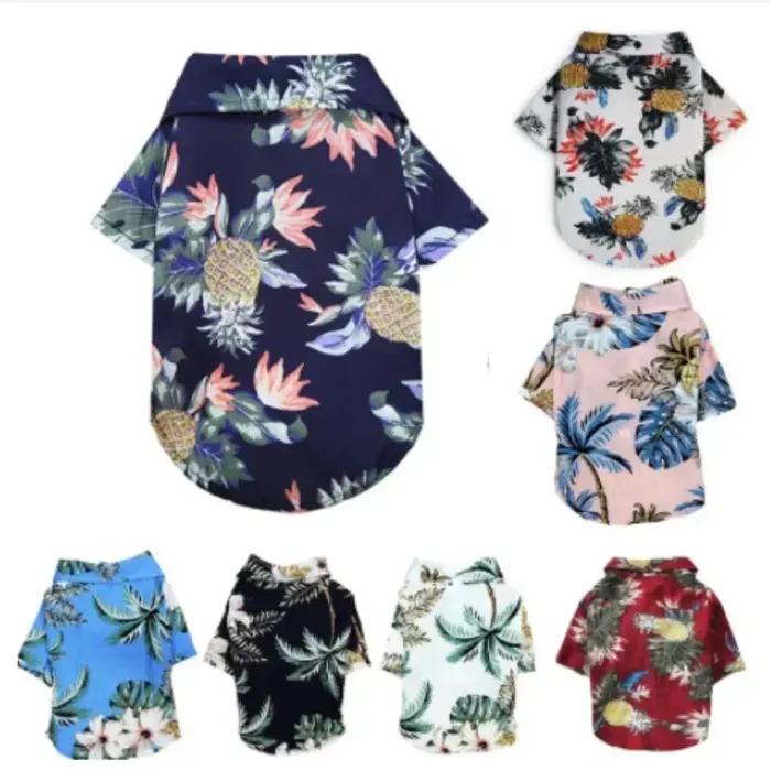 Chemise de plage hawaïenne en forme d'ananas pour chiens de petite à moyenne taille