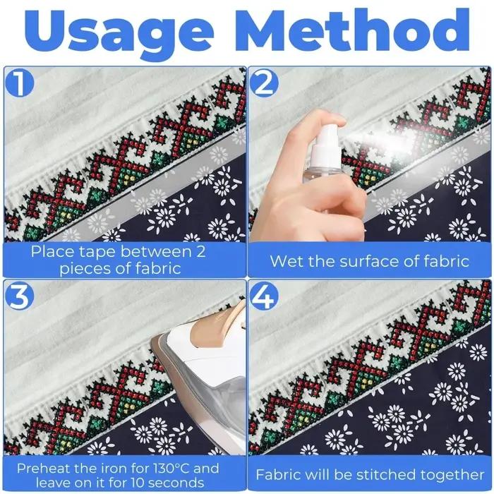 Ruban adhésif pour ourlet de pantalon non tissé double face thermofusible outil de couture pour ajustement vêtements jeans habillement bricolage occasions spéciales