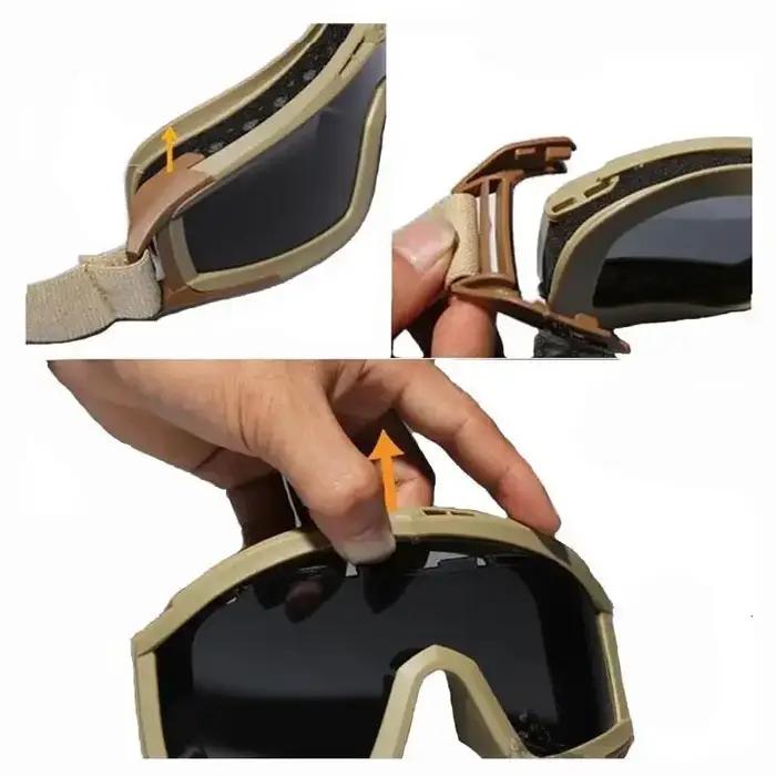 Lunettes tactiques lunettes de soleil de tir militaire coupe-vent contrôle du sable lunettes de jeu de guerre armée tir Airsoft Paintball lunettes