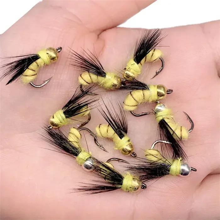 3 pièces réaliste nymphe Scud mouche pour la pêche à la truite artificielle insecte appât leurre sim