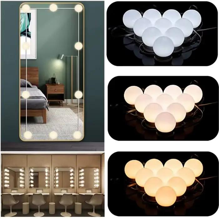 Miroir de maquillage ampoule LED lumières de vanité USB 12V salle de bain coiffeuse éclairage Dimmab